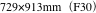729×913mm（F30）