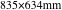835×634mm