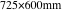 725×600mm